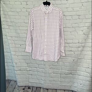 Charles Tyrwhitt lavender and white gingham button down shirt.
